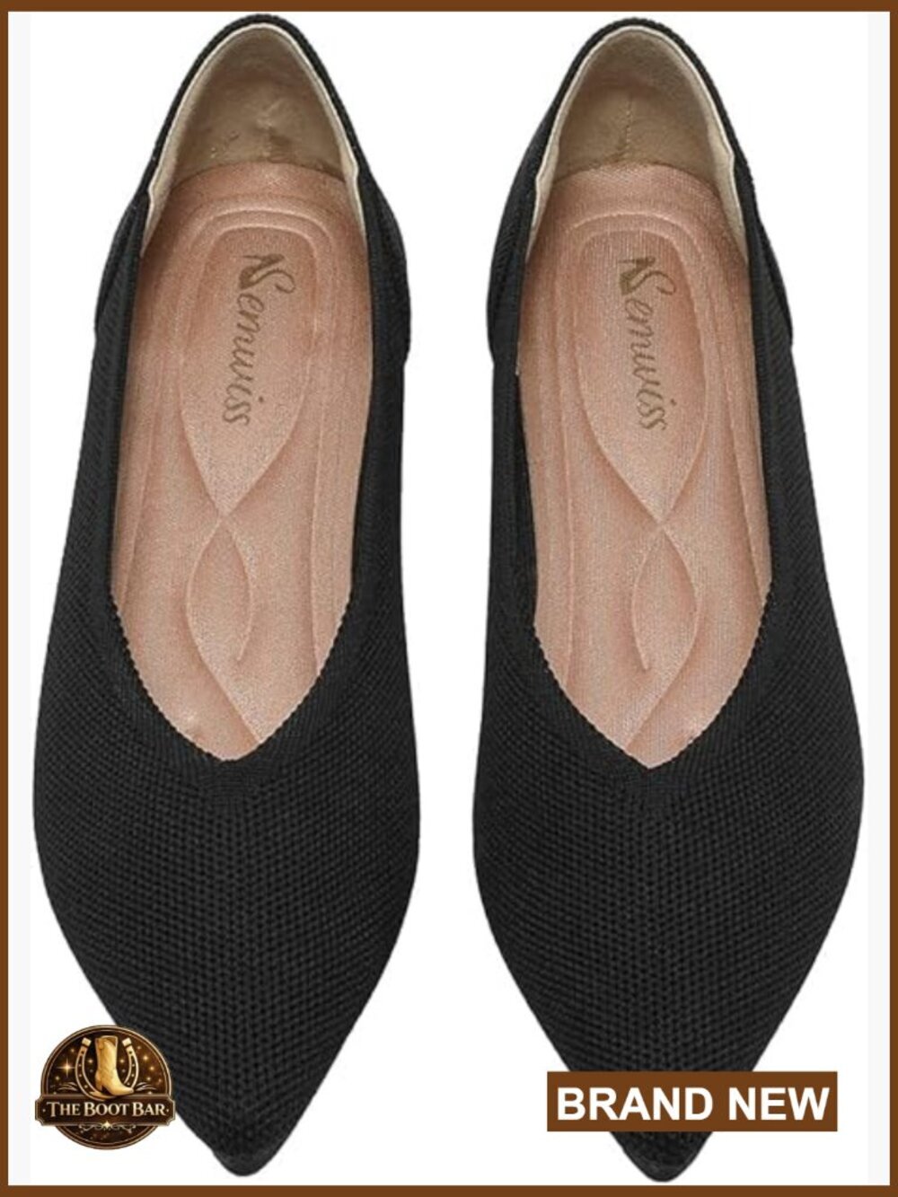 Women's Pointed Toe Ballet Flats - Comfortable Work Shoes